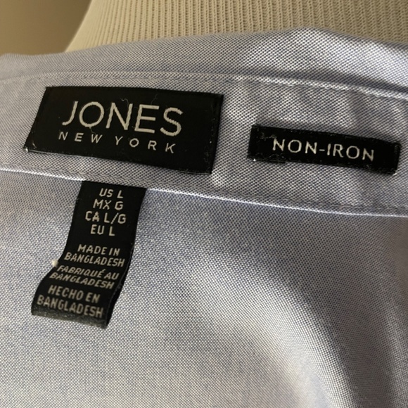 JNY Blue button down blouse - Picture 4 of 6